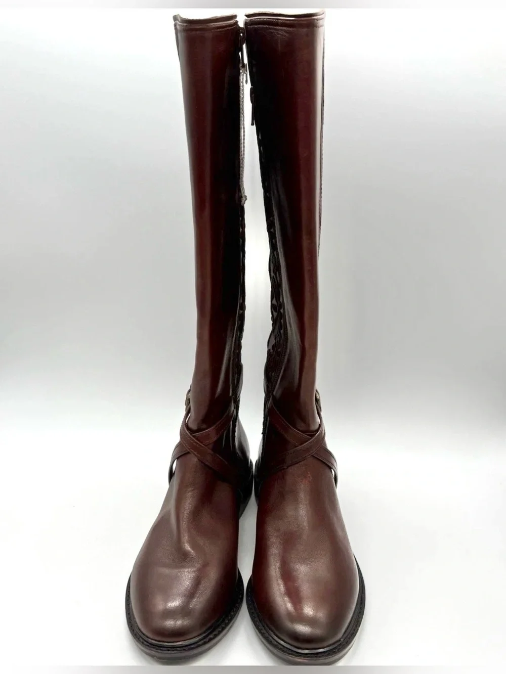 Gianni Bini Brown Embroidered Leather Boots